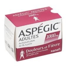 ACIDE ACETYLSALICYLIQUE 1000 mg/5 ml (flacon + solvant) 